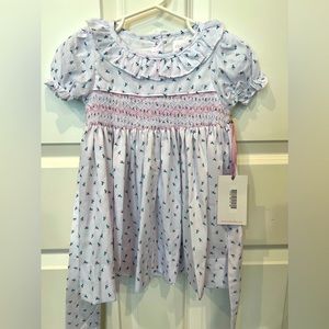 Cecil and Lou smocked dress with flowers. Size 18 months.